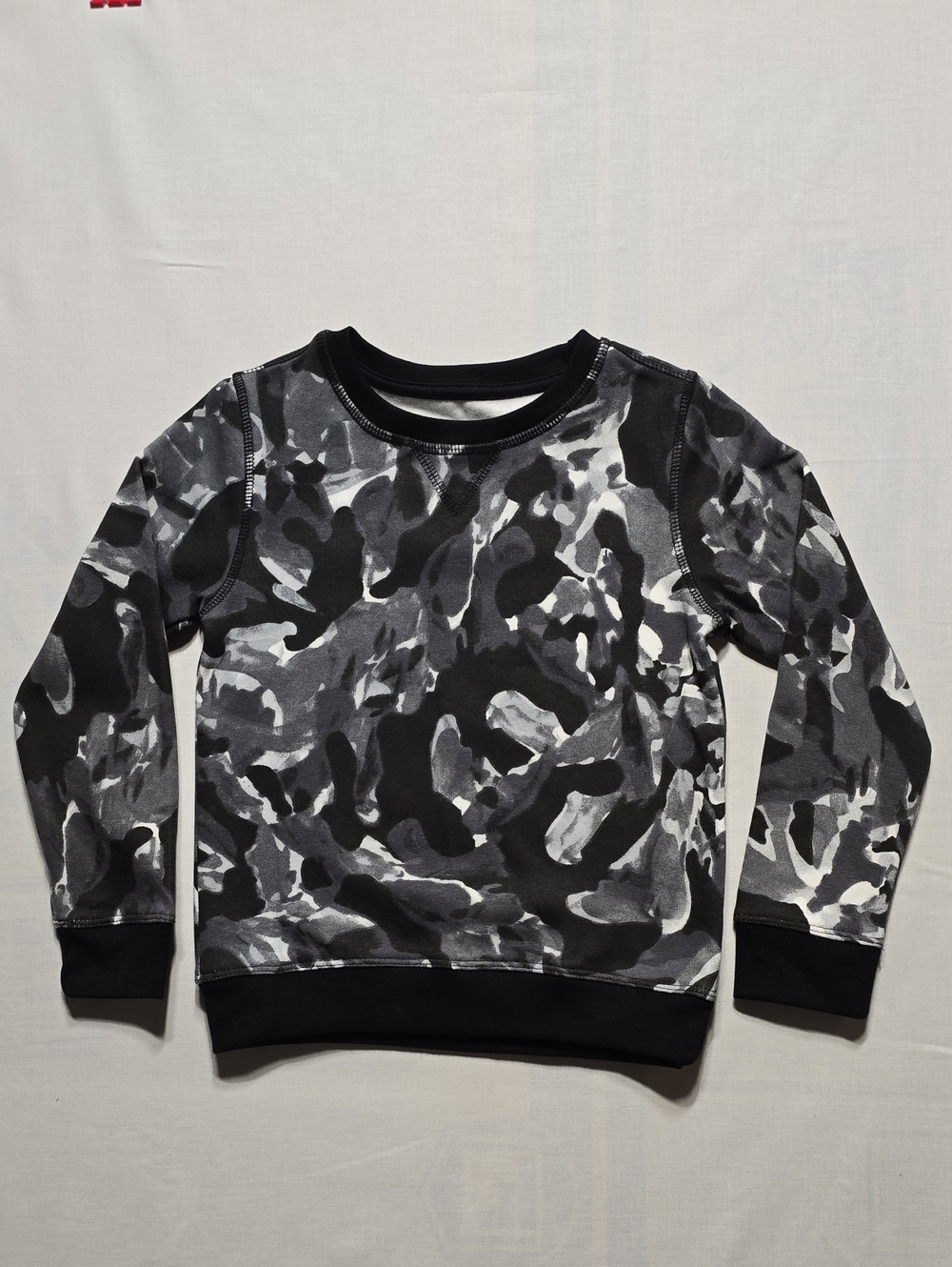 Sweatshirt - Ideology Kids Black & Gray Camo Crewneck Sweatshirt